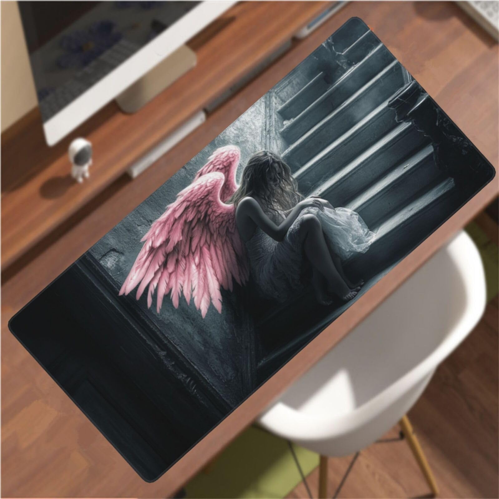 Podkładka pod mysz dla dziewczynki i skrzydła 100 x 50 cm podkładka na