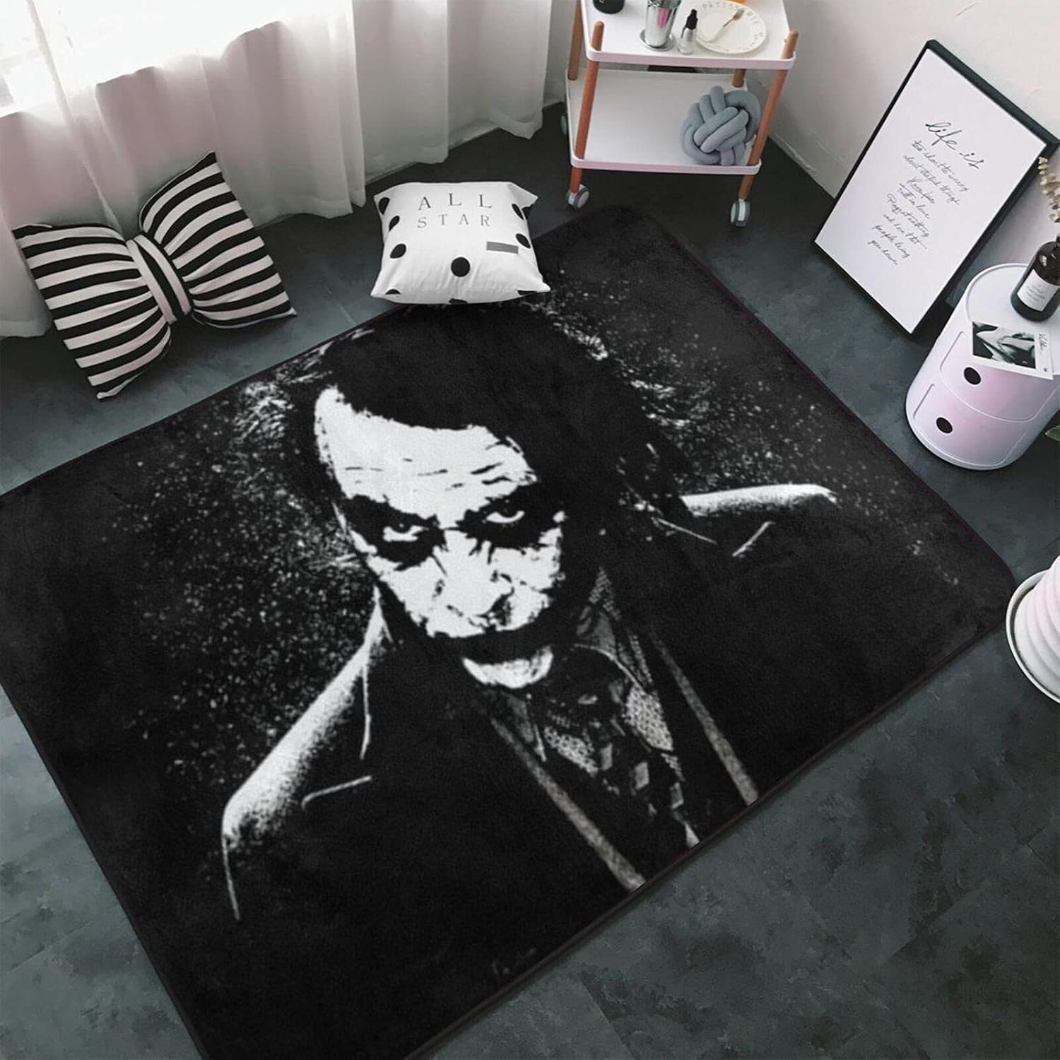 Joker Area Rug Super Soft Floor Mat for Bedroom Living Room, Fluffy Carpet for for Room Kids Room Baby Room Dorm Nursery, Big Rug Anti-Slip Home Floor Carpet
