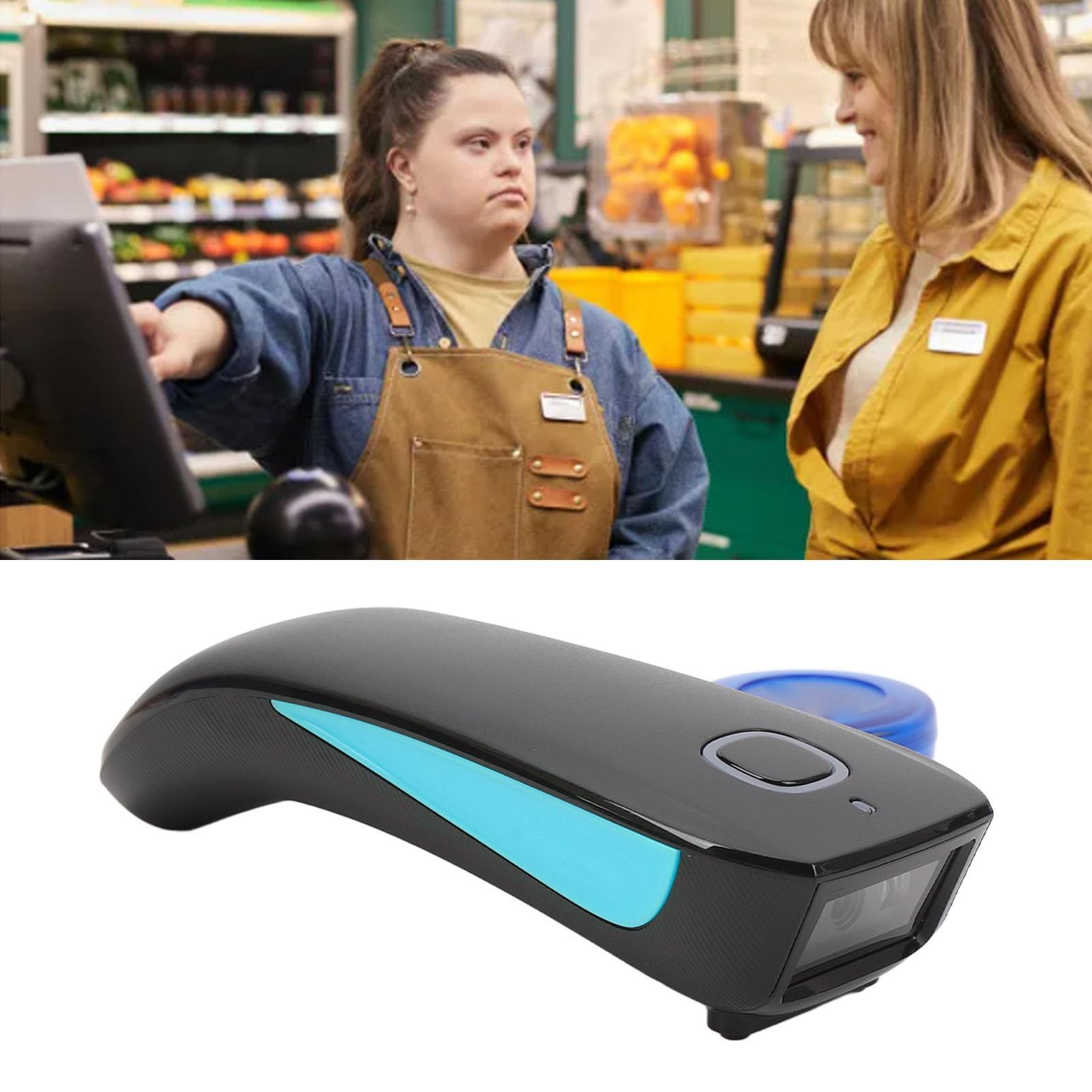 Generic Lettore di Codici a Barre Portatile Automatico Scanner di Codici a Barre 1D Wireless per Librerie, Farmacie e Boutique di Moda ABS