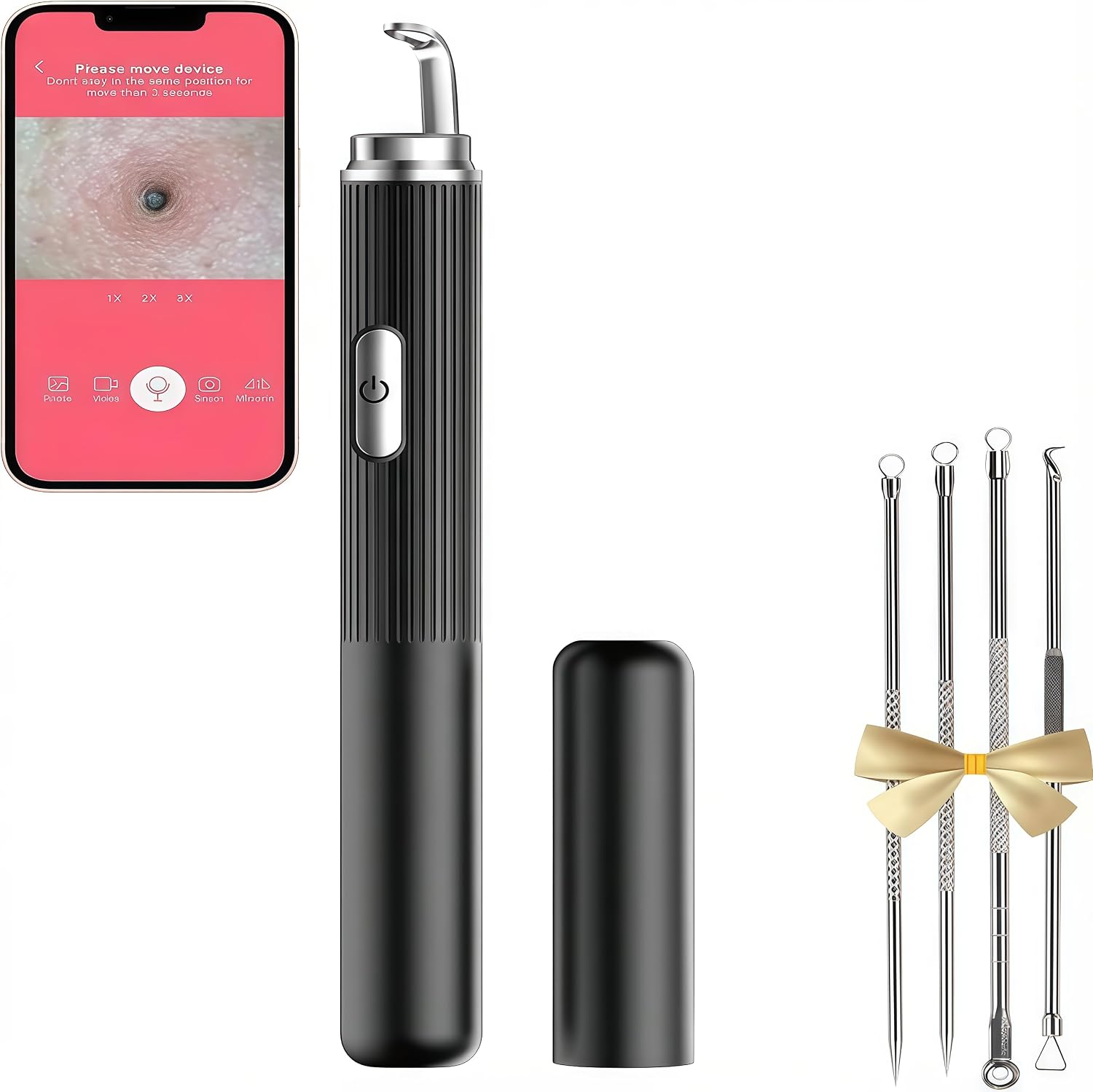 Blackhead Remover with Camera, WiFi Visual Blackhead Remover Tools with White/Blue Lights for iPhone, Android Phones Women Gift