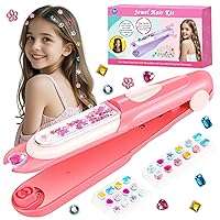 Vista 1 de Kit de estampador de gemas para el cabello - Joyas brillantes para el cabello para juguetes de niñas - Accesorios para el cabello con diamantes Rojo