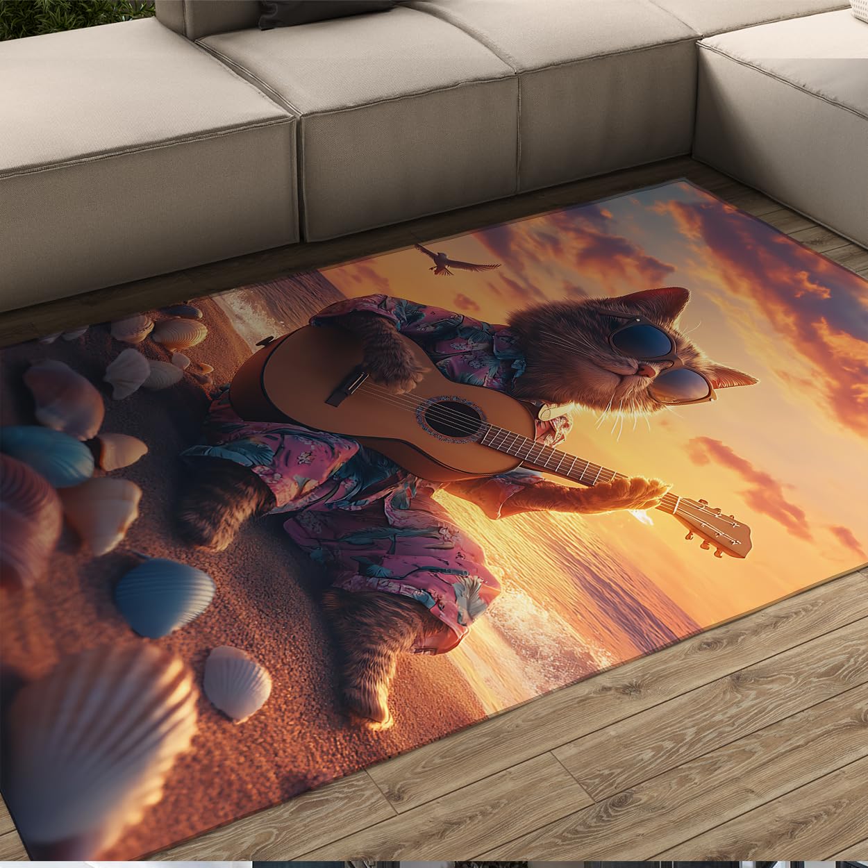 Tapis de sol chat 180x210 cm facile à nettoyer pour redonner vie à un salon sombre