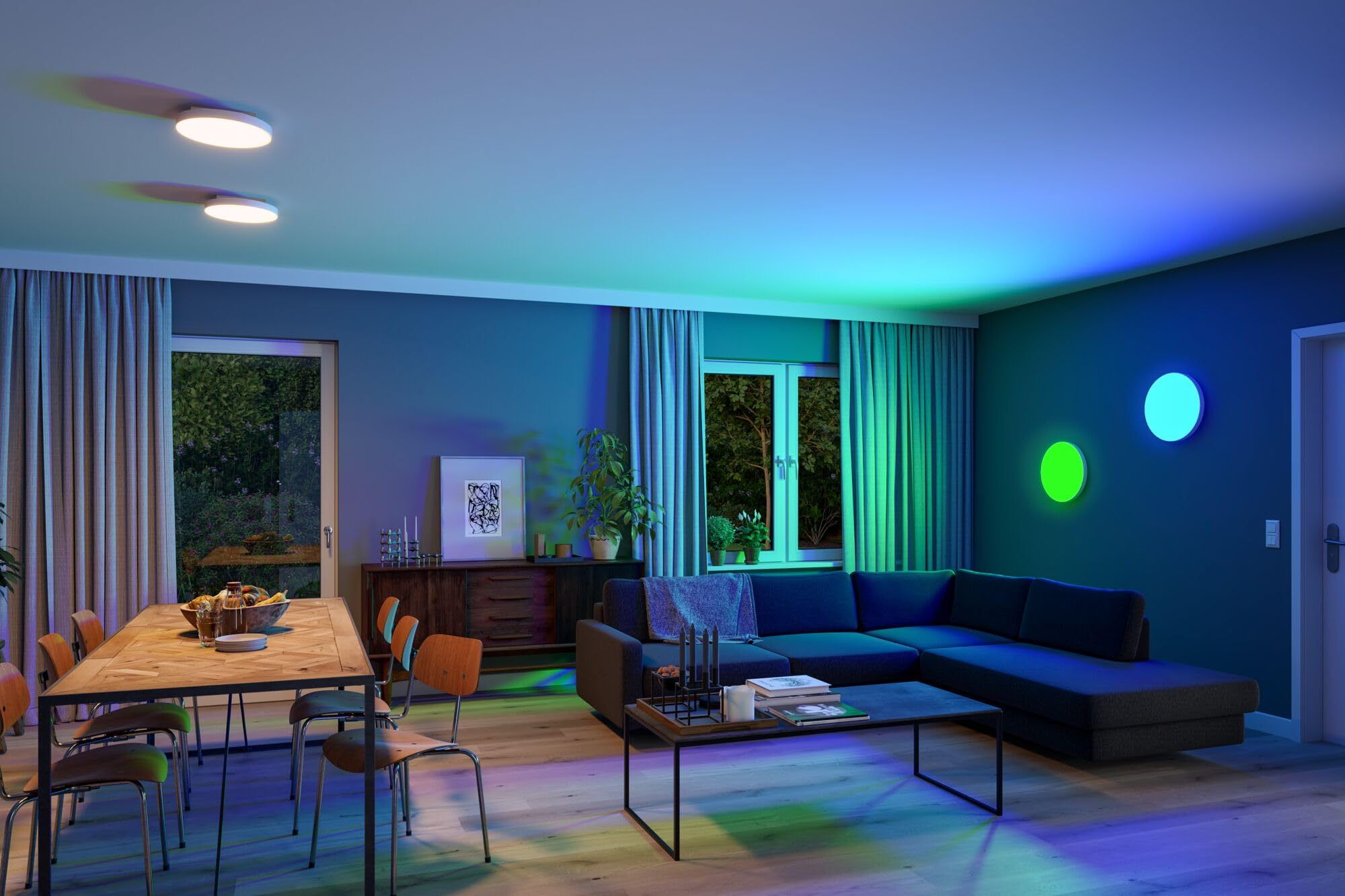 Paulmann 79899 panel LED Velora Smart Home Zigbee 600 mm okrągły, w zest. 1x16,5 W ściemniany, sterowanie kolorami RGBW, oprawa sufitowa 3000 K