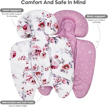 Infant Insert, 4moms Mamaroo & Graco Swing, Infant Car Seat, Stroller and More, Baby Swing Rocker, Bouncer, Bassinet, Newborn Insert Head & Body Support Cushion, Reversible Design