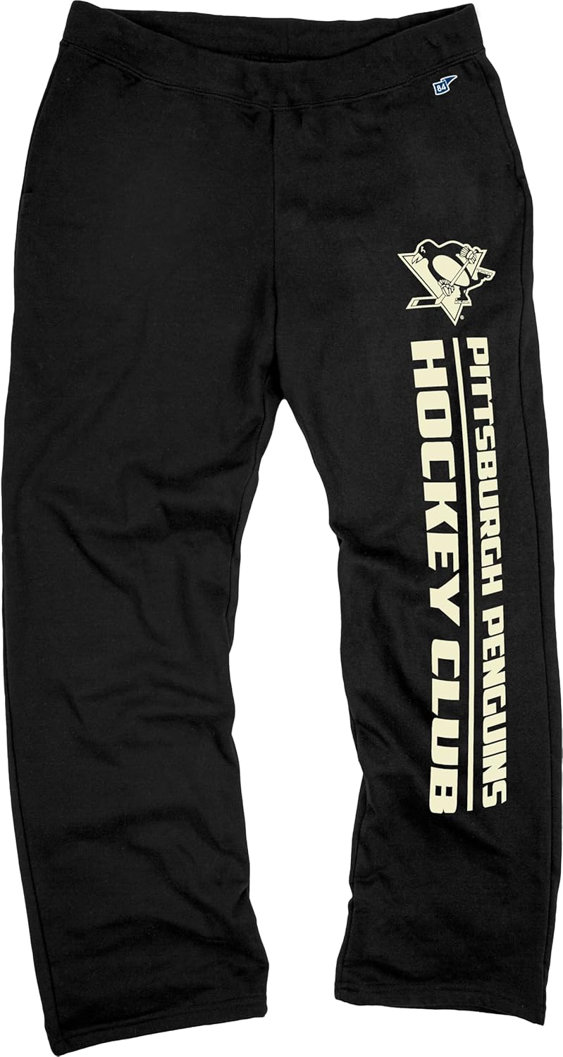 Blue 84 Men's Standard NHL Officially Licensed Sweatpants Pop Echo Black