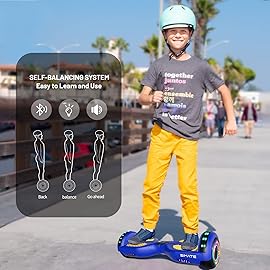 SIMATE Hoverboard, Bluetooth All Terrain Hover Boards with LED Lights and APP Control, Gifts for Kids Adults Girls Boys, for All Ages