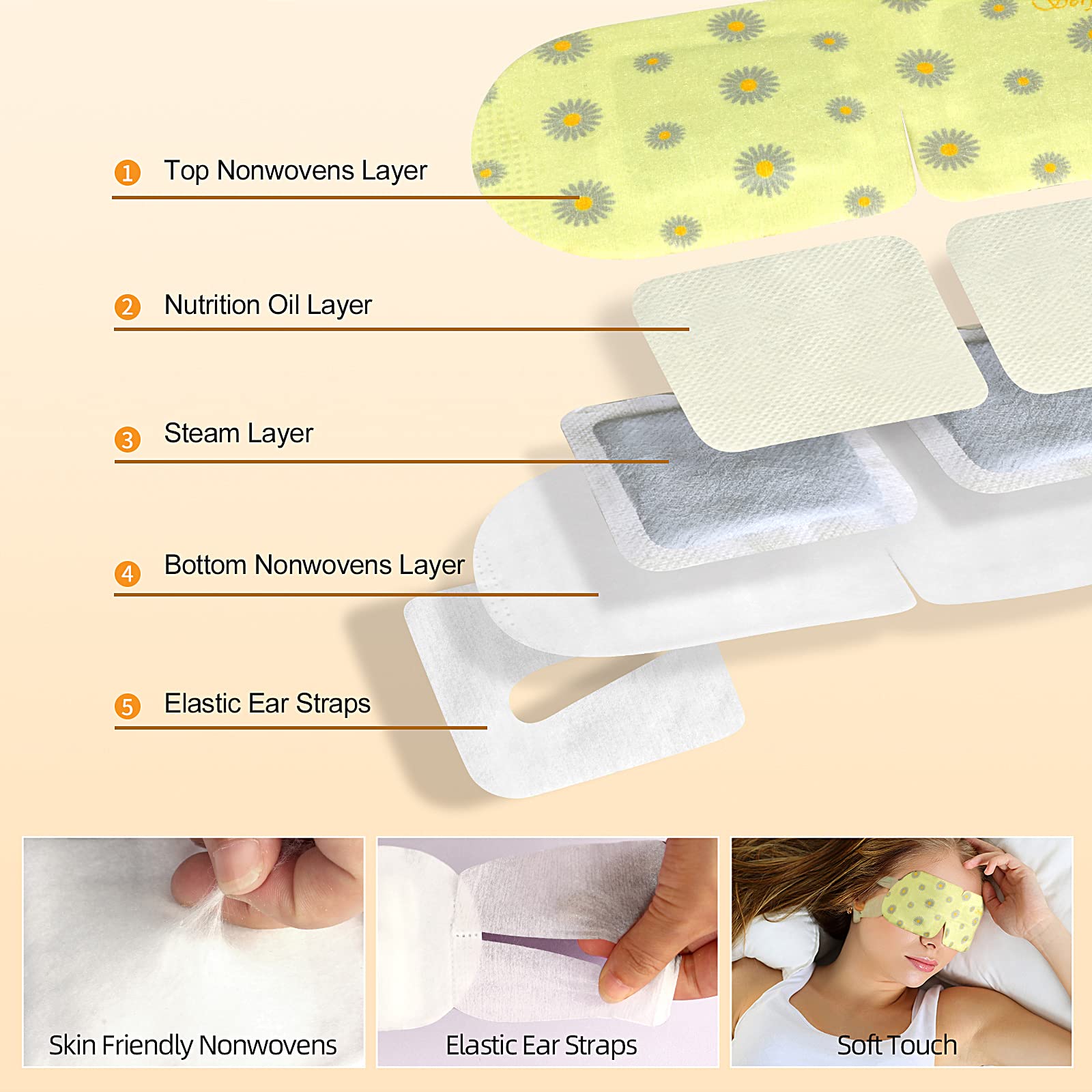 Serfeymi - Maschera per occhi con vapore auto-riscaldante, 22 pezzi - Maschera per gli occhi monouso per il sonno, riscaldante, per occhi gonfi e secchi, impacco caldo umido, lenisce l'affaticamento