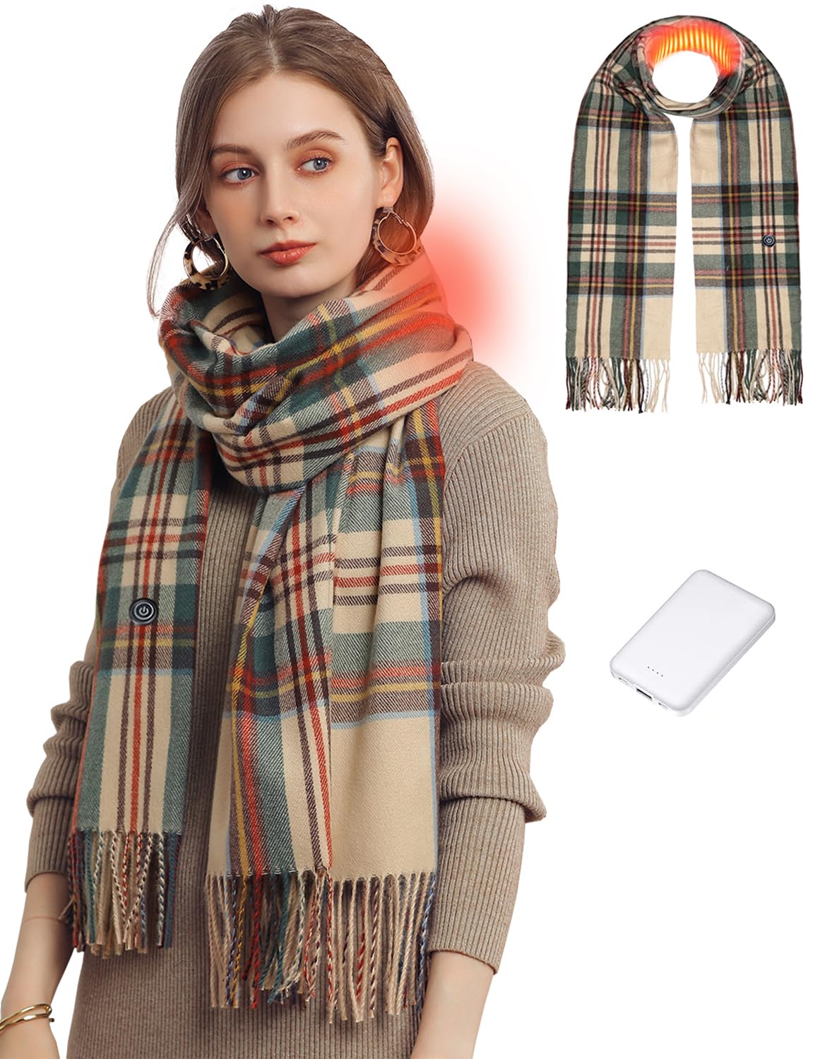 ZorvixRechargeable Electric Heated Neck Winter Scarf for Women