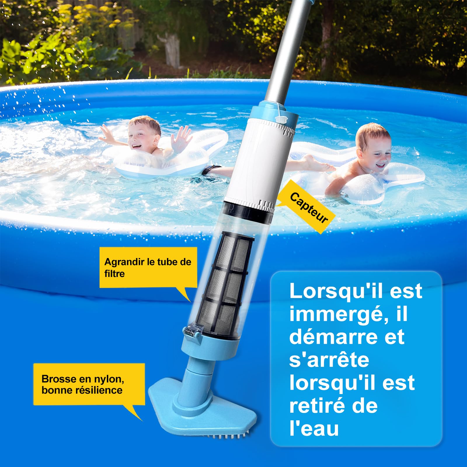 Aspirateur de Spa sans Fil, Aspirateur de Piscine Rechargeable