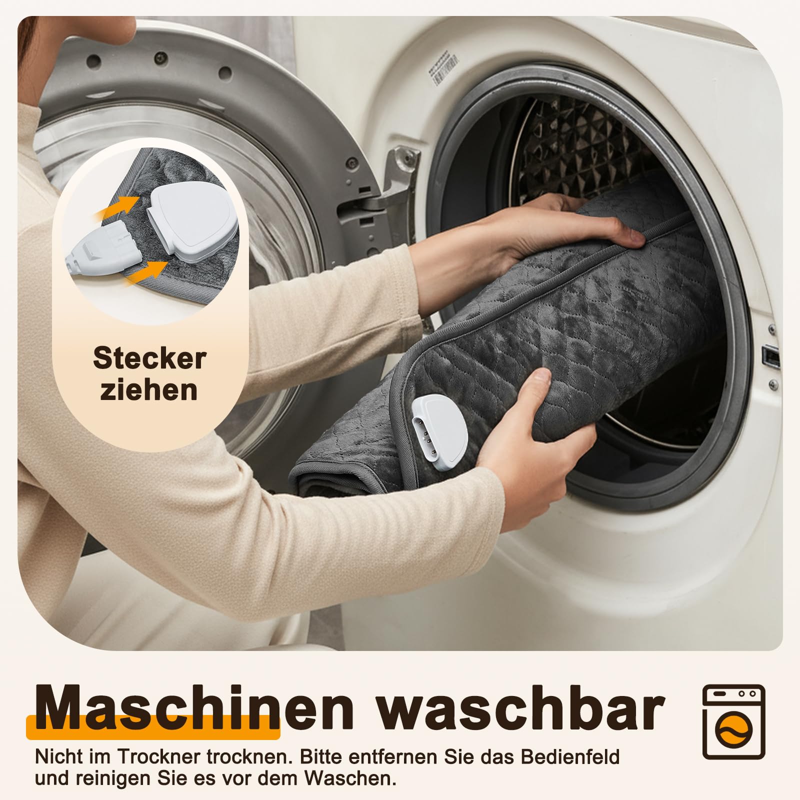 Focbeo XXXL Heizkissen mit Abschaltautomatik (80 x 60 cm), Wärmekissen elektrisch mit 6 Temperaturstufen & 4 Zeiteinstellungen für Rücken, Schultern, Bauch, Beine, Schnellaufheizung, Maschinenwaschbar