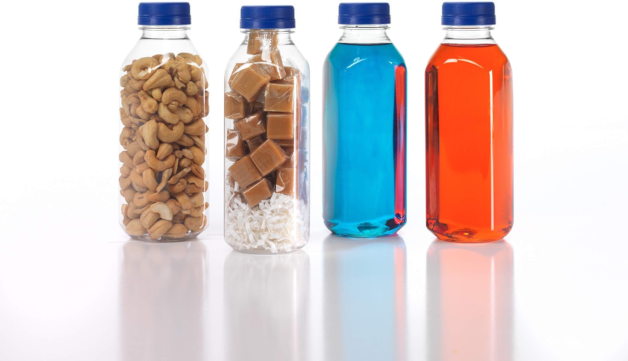 Moretoes 8pcs 16oz Juice Bottles for Juicing, Plastic