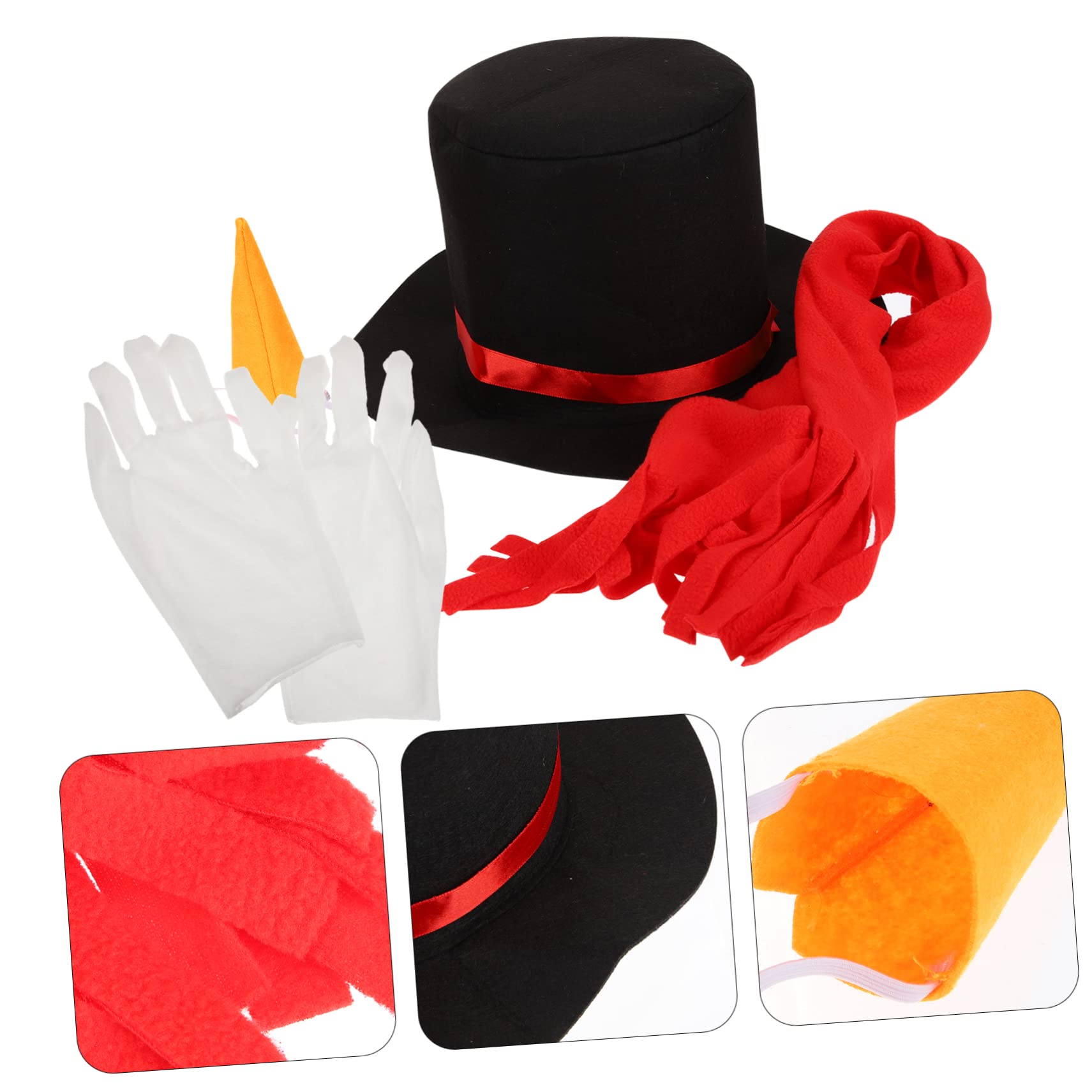MAGICLULU Lot De 4 Déguisements De Bonhomme De Neige Décoration De Noël Figurines De Bonhomme De Neige Chapeaux De Bonhomme De Neige Pour L'Artisanat Bonhomme De Neige Lumineux