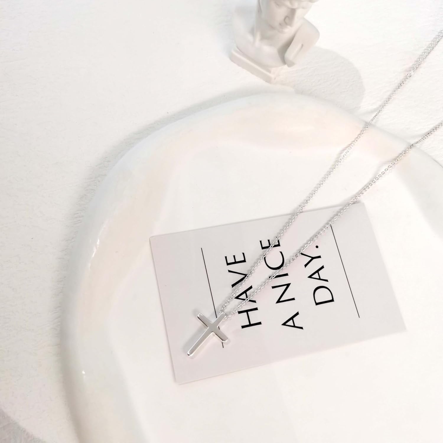 Cross Necklace for Women Gold/Silver Plated Layered Dainty Cross Chain Trendy Choker Satellite Charm Small Crucifix Pendant Gold/Silver Necklace Stackable Hypoallergenic Delicate Gift for Women - Image 3