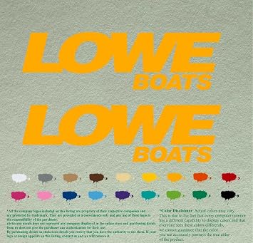 Pair of Lowe Boats Compatible Replacement Decals Vinyl Stickers Boat Outboard Motor Set of 2 12", Golden Yellow 020