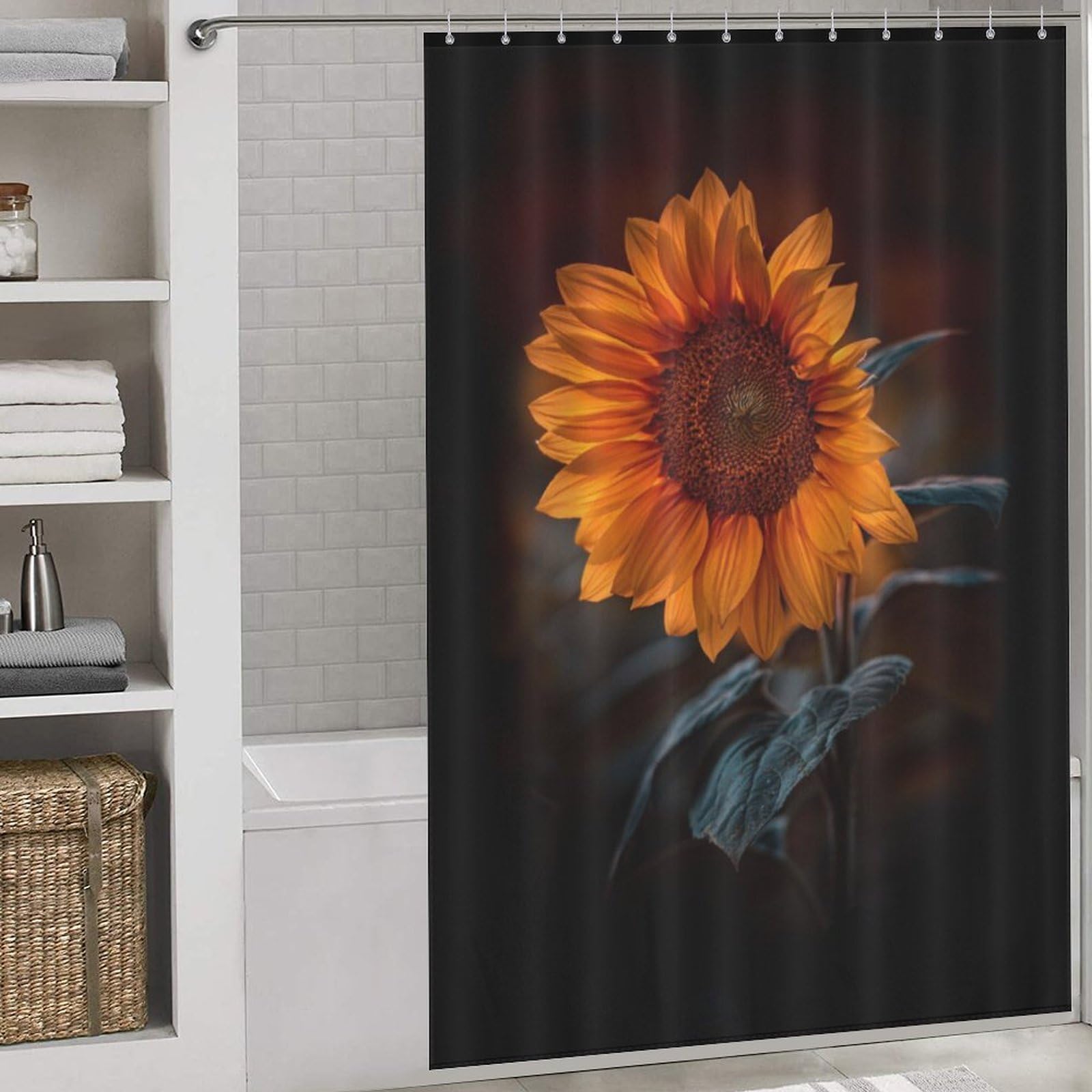 Rideau de douche lavable Sunflower 3 pour caravane et camping-car 143x180cm