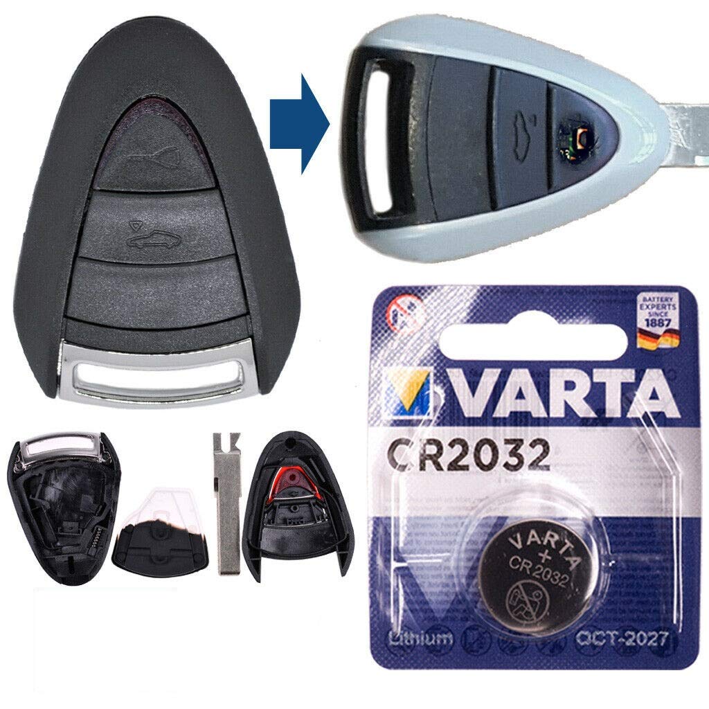 Custodia Telecomando 3 Pulsanti Per Chiave Porsche 911, 997, 987 Cayman &ndash; Ricambio Custodia Nero
