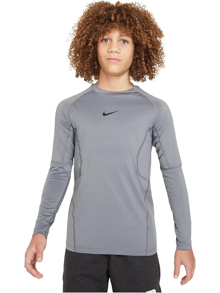 Gray Nike Pro Dri-fit Long Sleeve Top (Little Kid/Big Kid)