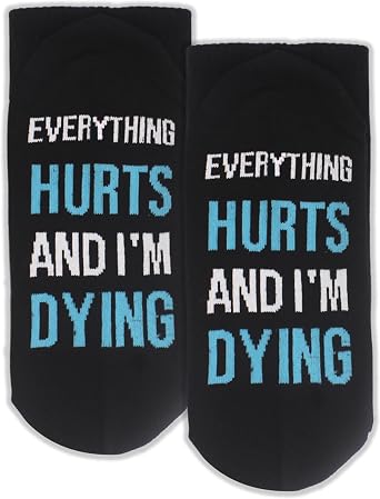 Everything Hurts And Im Dying, Worry Socks, Sorrow Socks 043 | Gifts for Yourself When You Are During A Tough Period, Novelty Socks for Men, Tread Your Sadness on the Bottom of Your Feet