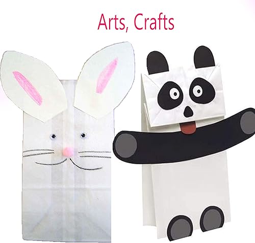 Miniatura 7 de Bolsa de papel blanco de 5 libras, paquete de 500 bolsas de papel kraft blancas para almuerzo, bolsas de papel de fiesta, bolsas de almuerzo blancas