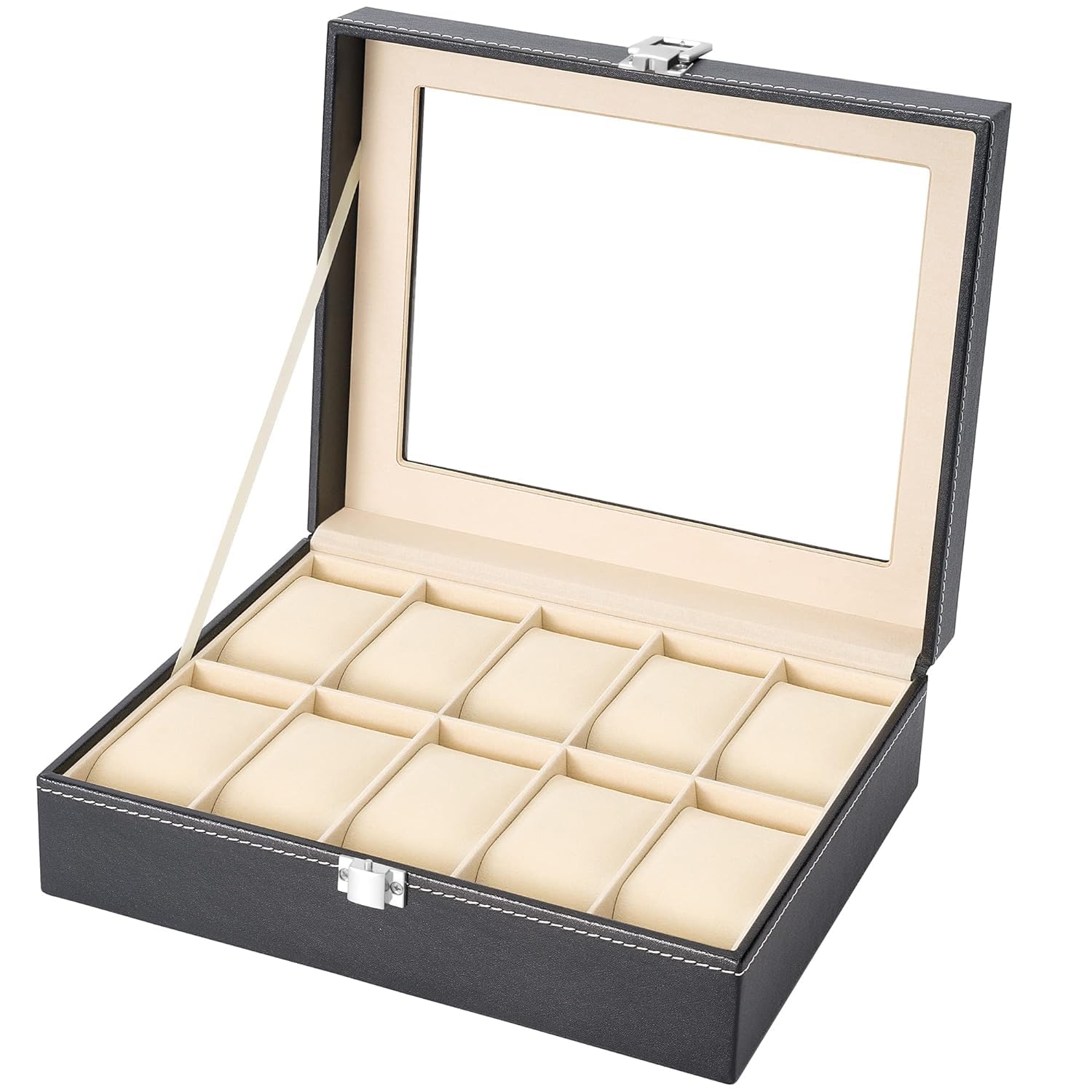 BETLEX Leather Watch Storage Box Display Case Organizer with 10 Slots | 28 x 20 x 7.5 cm (B0CC23BNDH) Amazon Price History, Amazon Price Tracker