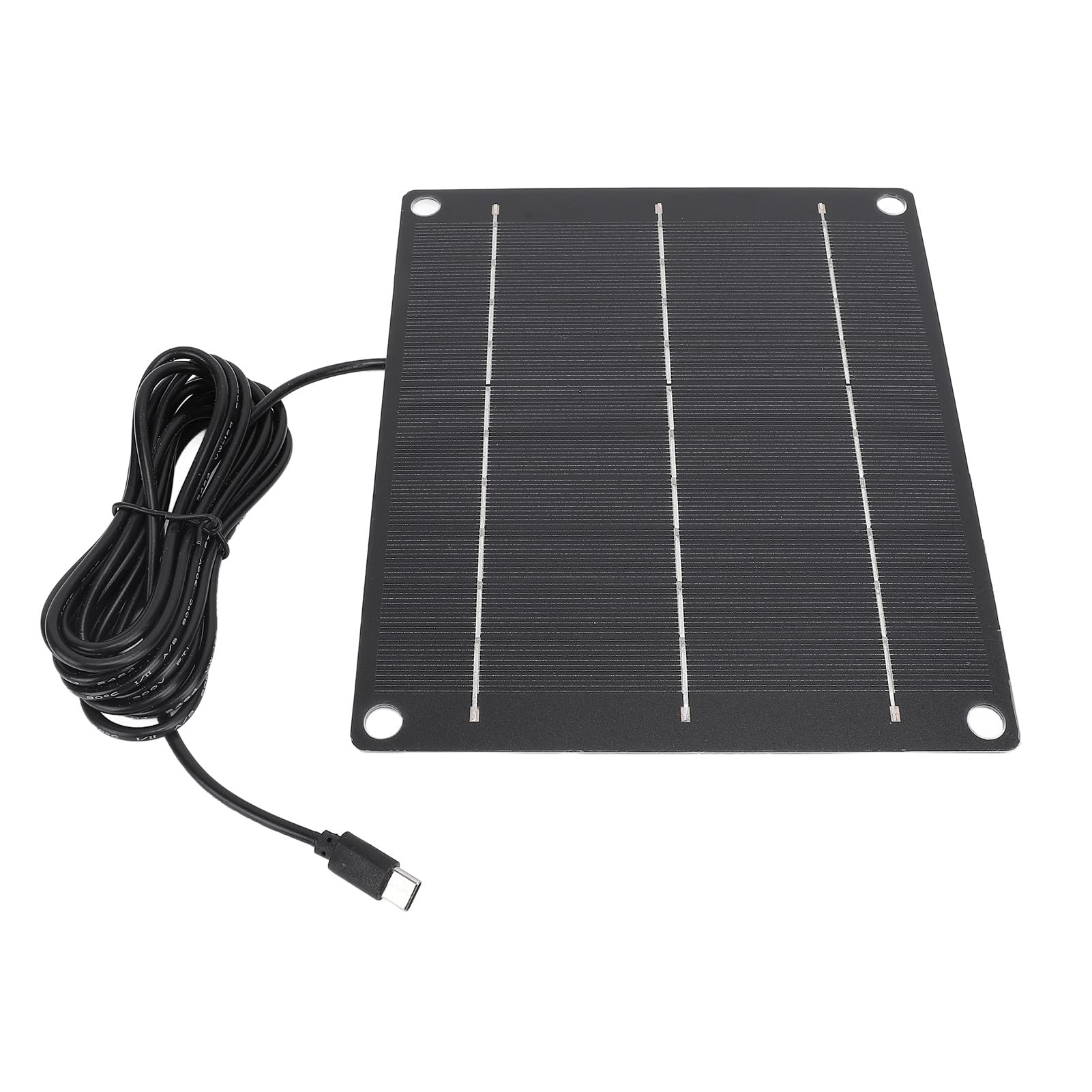 ZJchao 6W Solar Panel Charger, Monocrystalline Solar Panel Kit for Phone Small Fans Outdoor Security Camera, Type C Port