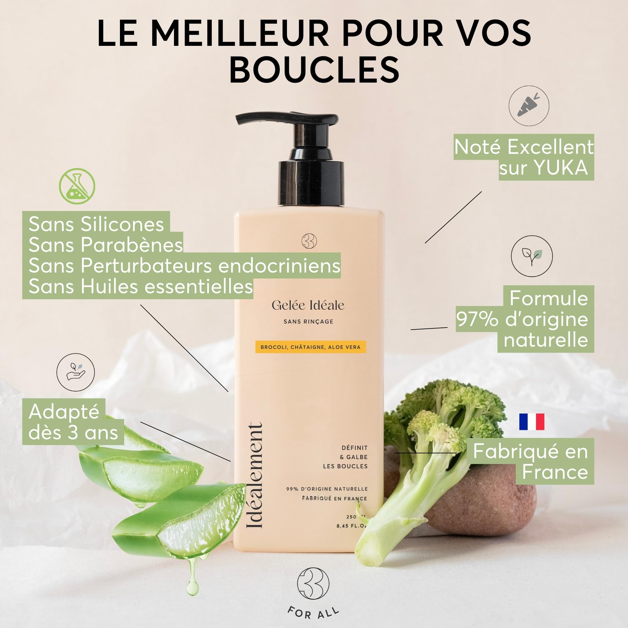 Trois For All By Ornela Paris Gelatina Capelli Ricci, Definizione dei Ricci, Finitura Fissante dei Riccioli, Gelatina Capillare Ideale Anti-Frisottis, Cura e Idratazione, Curly Hair | Boost Curl|