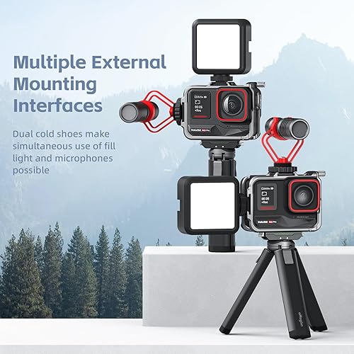 Miniatura 2 de debous Funda de aluminio con marco de metal con tapa de lente de silicona protector de pantalla para cámara Insta360 ACE PRO, kit de accesorios de