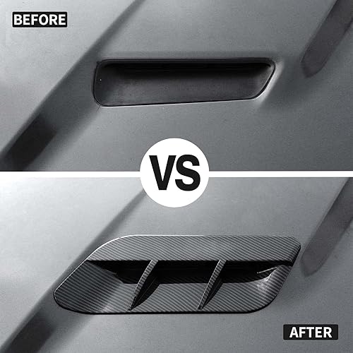 Miniatura 2 de JWWY para Challenger Hood Air Conditioner Air Outlet Trim para Dodge Challenger 2015-2022, ABS Carbon Fiber 2pcs