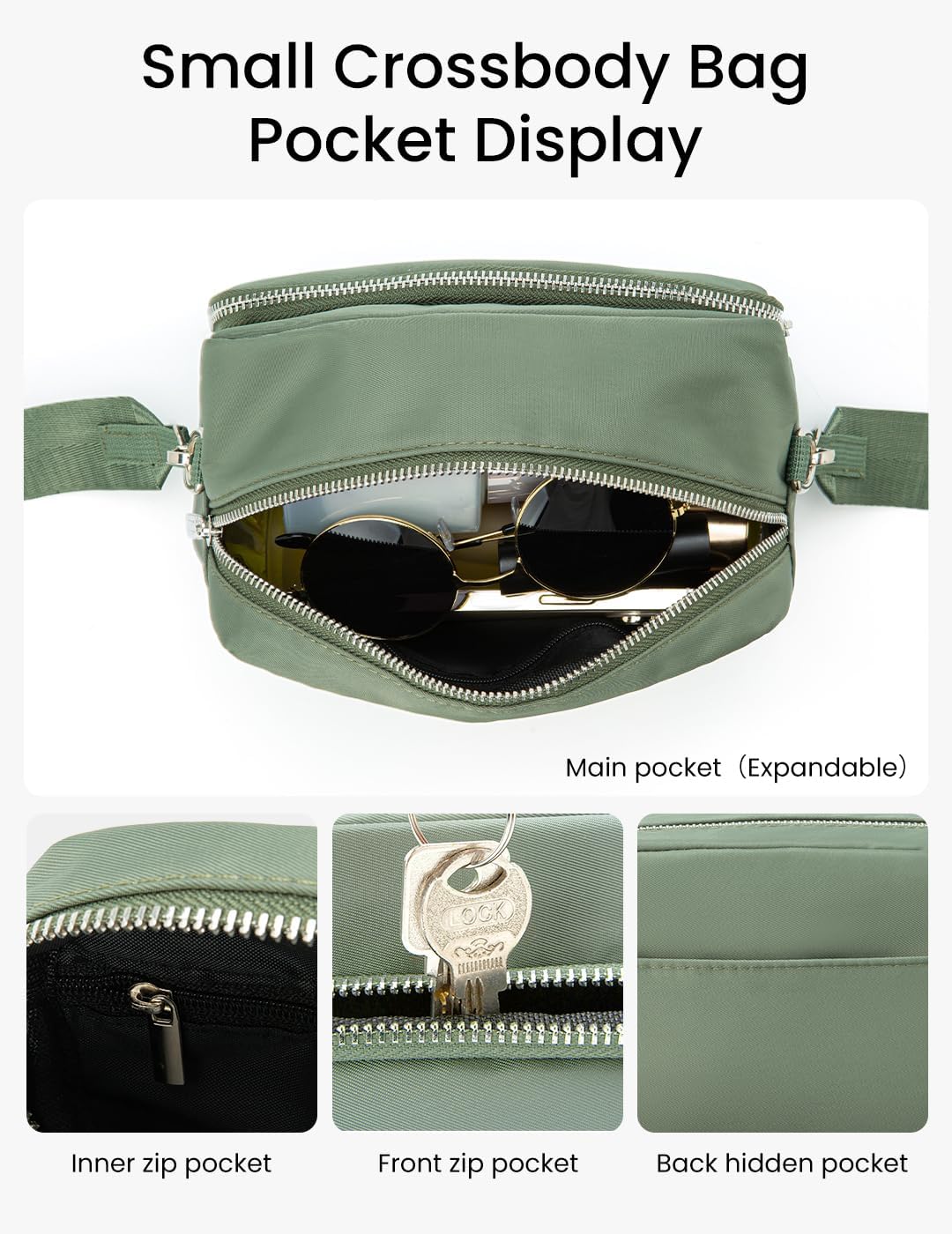  Small Crossbody Bags for Women, Mini Casual Cross Body Bag Travel Purse, Adjustable Strap Shoulder Handbags Wallet thumbnail