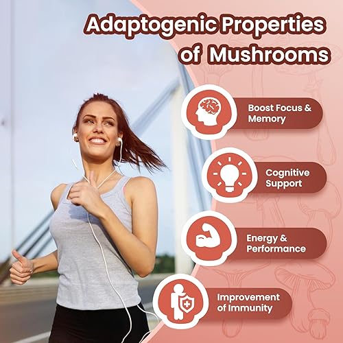 Miniatura 3 de Gomitas de hongos de melena de león para adultos, 4000 mg de extracto de hongo y 250 mg de Ashwagandha, apoyo cognitivo, estado de ánimo, salud y