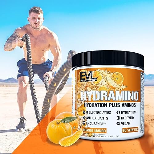 Miniatura 9 de HYDRAMINO Multiplicador de hidratación completo todos los 6 electrolitos vitamina C y B Aminos de refuerzo de fluidos agua de coco resistencia y
