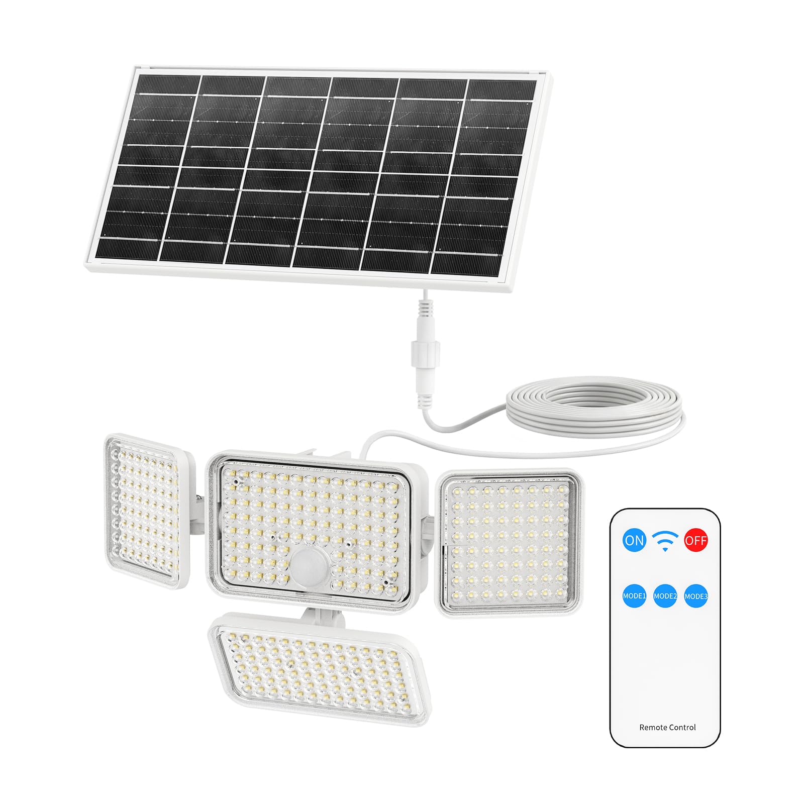 SANSI Outdoor Solar Security Light with Motion Sensor, 12W 1500LM 6500K Daylight, 6000mAh Battery, Split Design, IP65, 3 Modes PIR Solar Flood Light for Garden, Yard, Garage, Patio