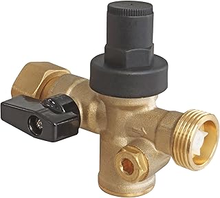 SOMATHERM FOR YOU, Bloc réducteur 3-en-1 avec clapet anti-retour et vanne, écrou tournant Mâle 20/27, corps en laiton nickelé, compact, sécurisé, pour installation facile et sans fuite