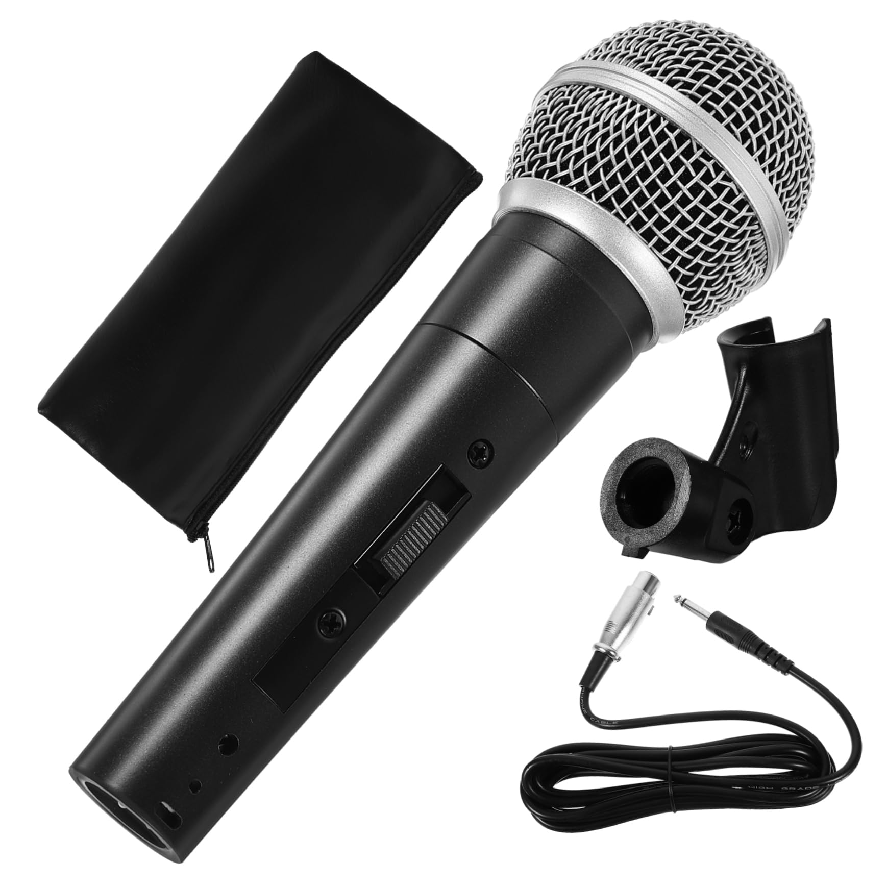 VANZACK Handheld Microphone for Singing Stage Dynamic Vocal Mic Ktv Microphone Easy to Use with Cable and Clip