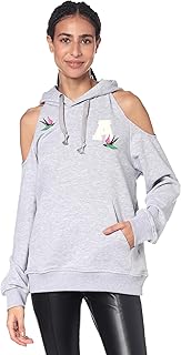 ASTK womens Fashion Hoodie cutting shoulder Sweatshirt