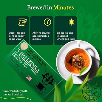 3 Ballerina Caffeine-Free Extra Strength Herbal Tea, 18 Count, Pack of 2 | Traditional & All-Natural Ingredients Herbal Tea Drink for Men & Women - Processed in the USA