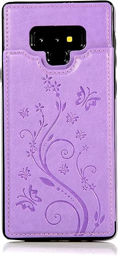 Miniatura 7 de Asuwish Funda de teléfono para Samsung Galaxy Note 9 con protector de pantalla de vidrio templado, tarjetero y cartera, soporte para celular,