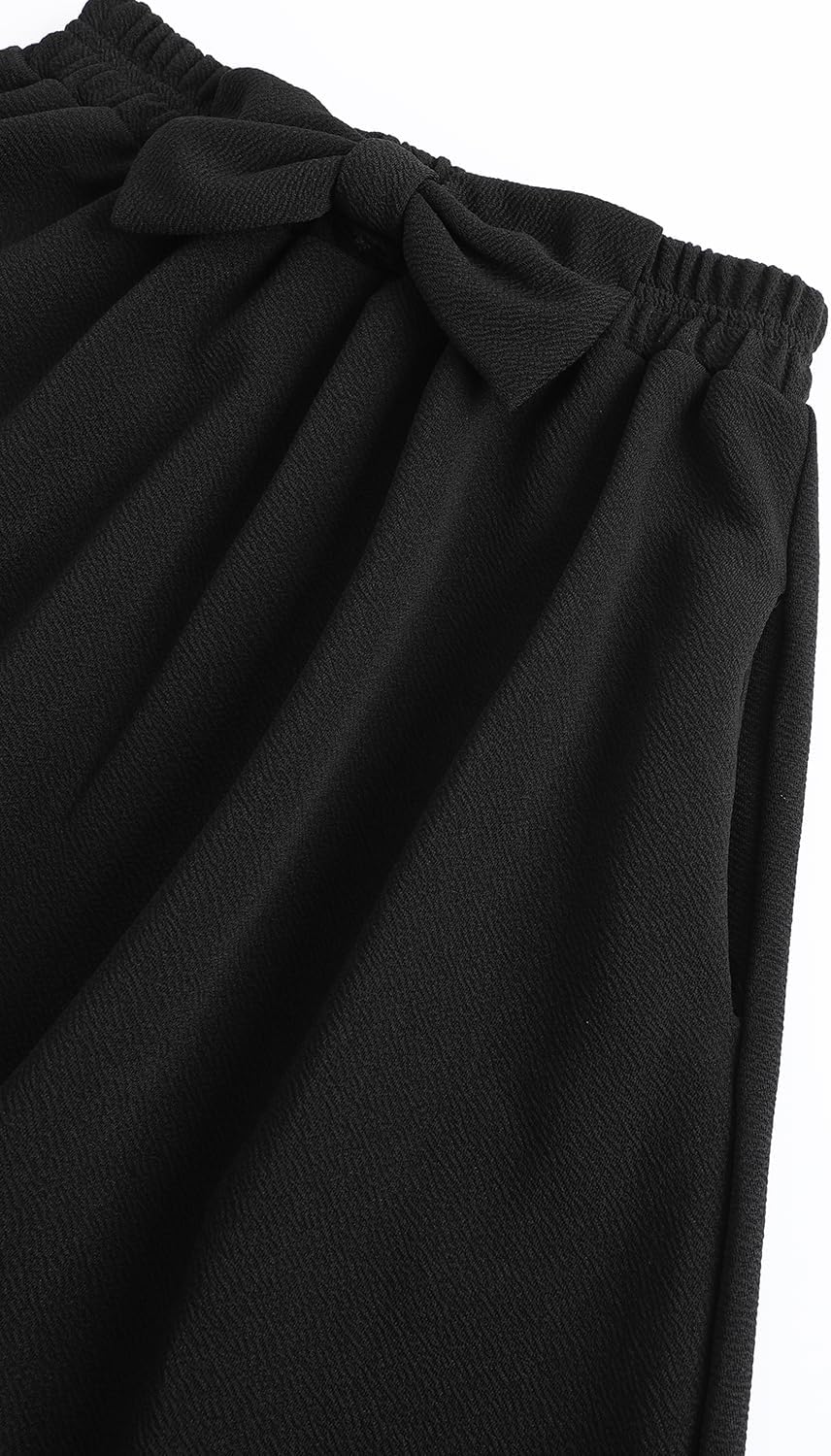 Girls Summer Maxi Skirts A-Line Elastic High Waist Bow Knot Pleated Swing Long Skirt with Pockets - Image 4