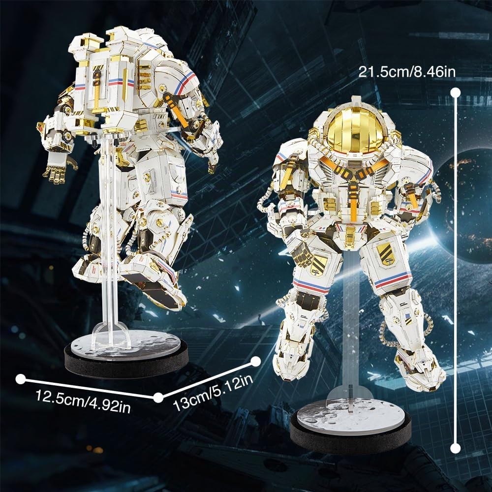 Piececool Puzzle 3D Metal Maquette Astronaute Spatial,Maquette Modèle l'univers, 3D Puzzle Adulte Acier Inoxydable, Cadeaux, Objets Collection, Matériaux Métalliques, 515 Pièces