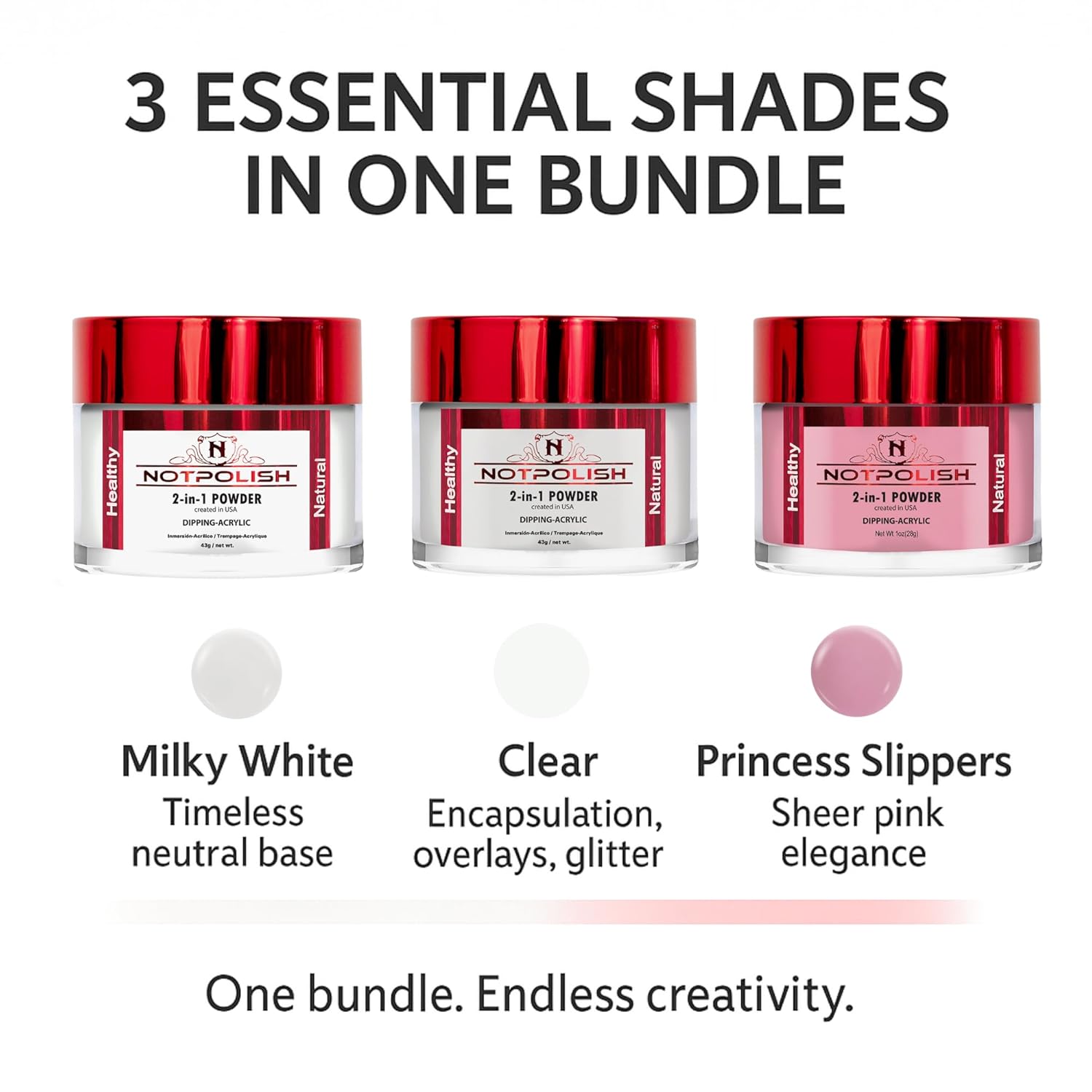 Notpolish - Powders - Parent (Essentials Bundle, 2 Ounce (Pack of 3))