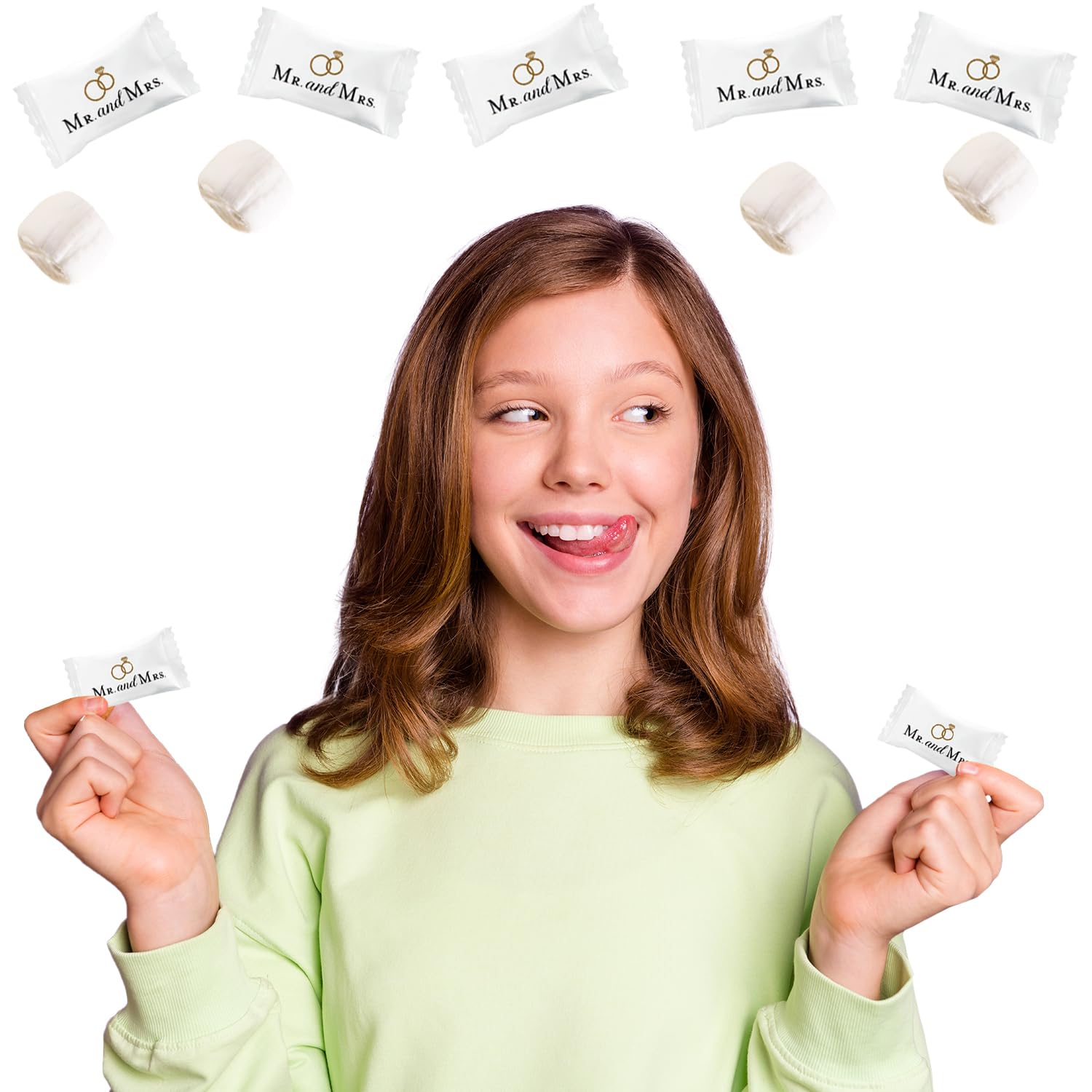 The Dreidel Company Mr. & Mrs. Wedding Buttermints, Mint Candies, After Dinner Mints, Butter Mint Candy, Fat-Free, individually Wrapped (275 Pieces)