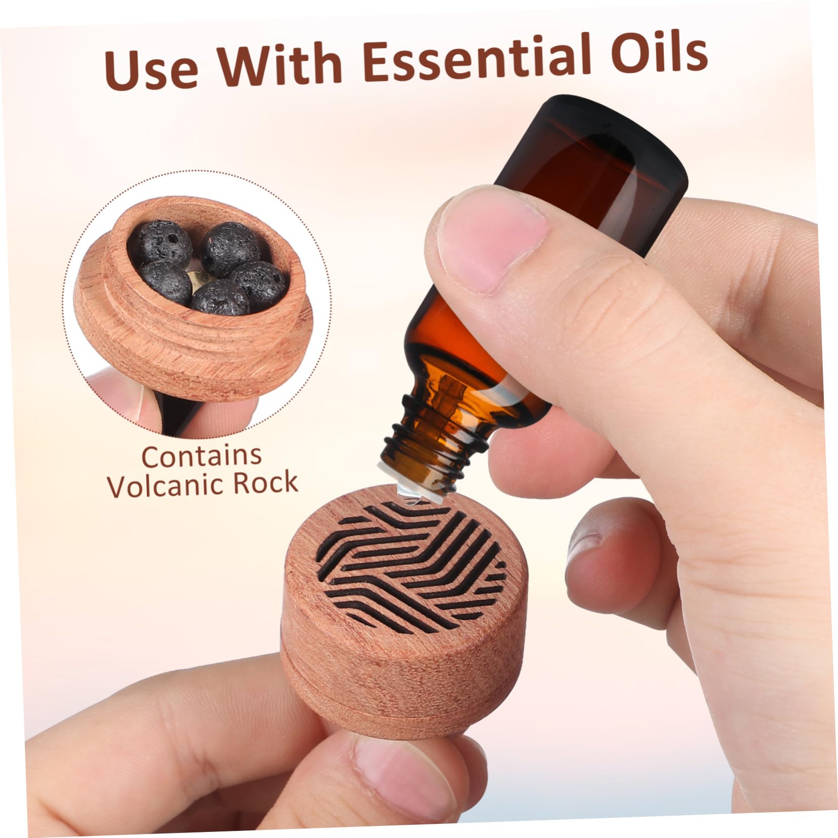 5pezzi Diffusore Di Profumo Per Auto Elegante Diffusore Aromatico Da Montare Per Ufficio Studio e Auto Realizzato Di Palissandro Naturale Facile Da Usare e Decorativo