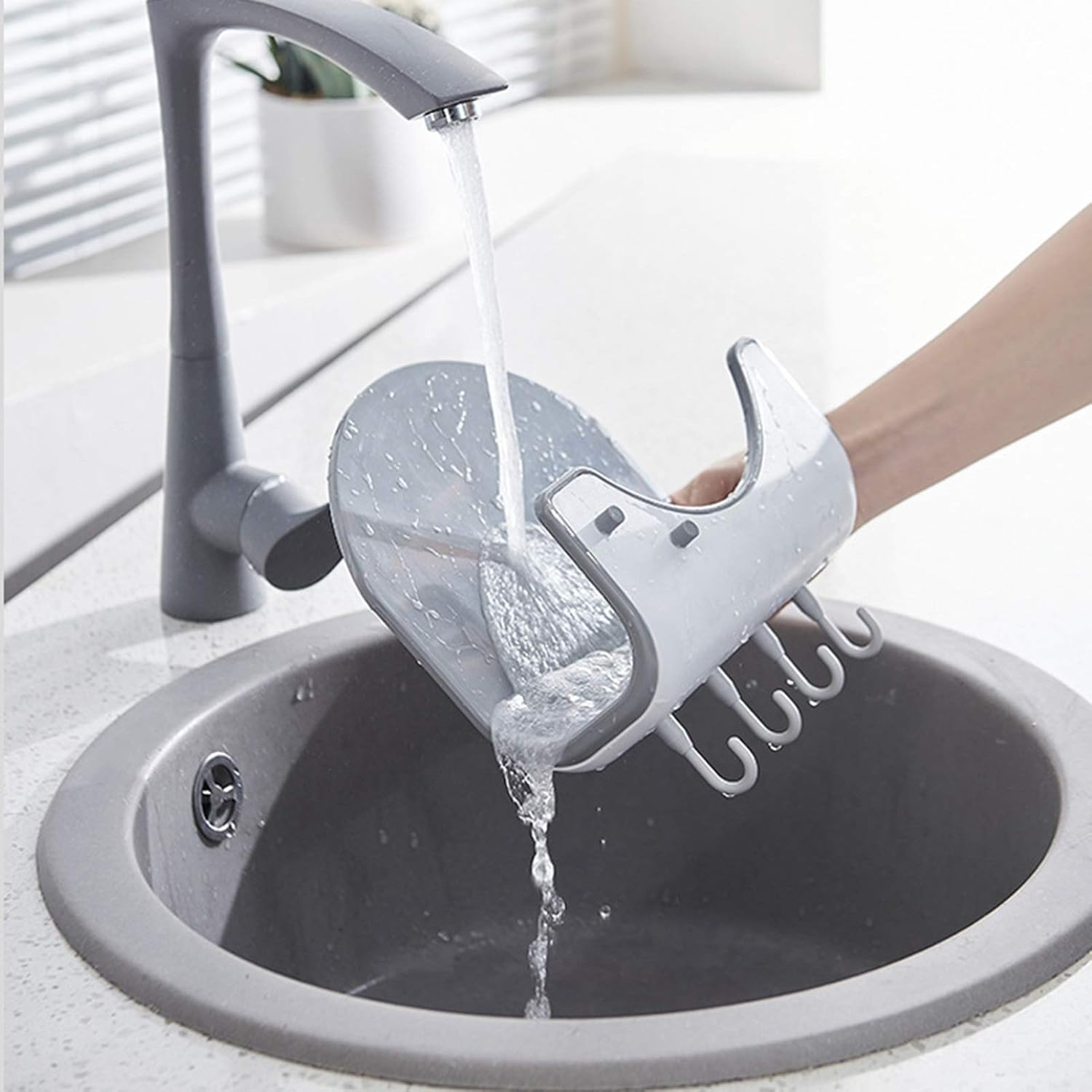 Kitchen Wall Mount Chopping Board Pot Lid Cover Holder Storage Drying Rack with Hooks Storage Holder Organizer(E)