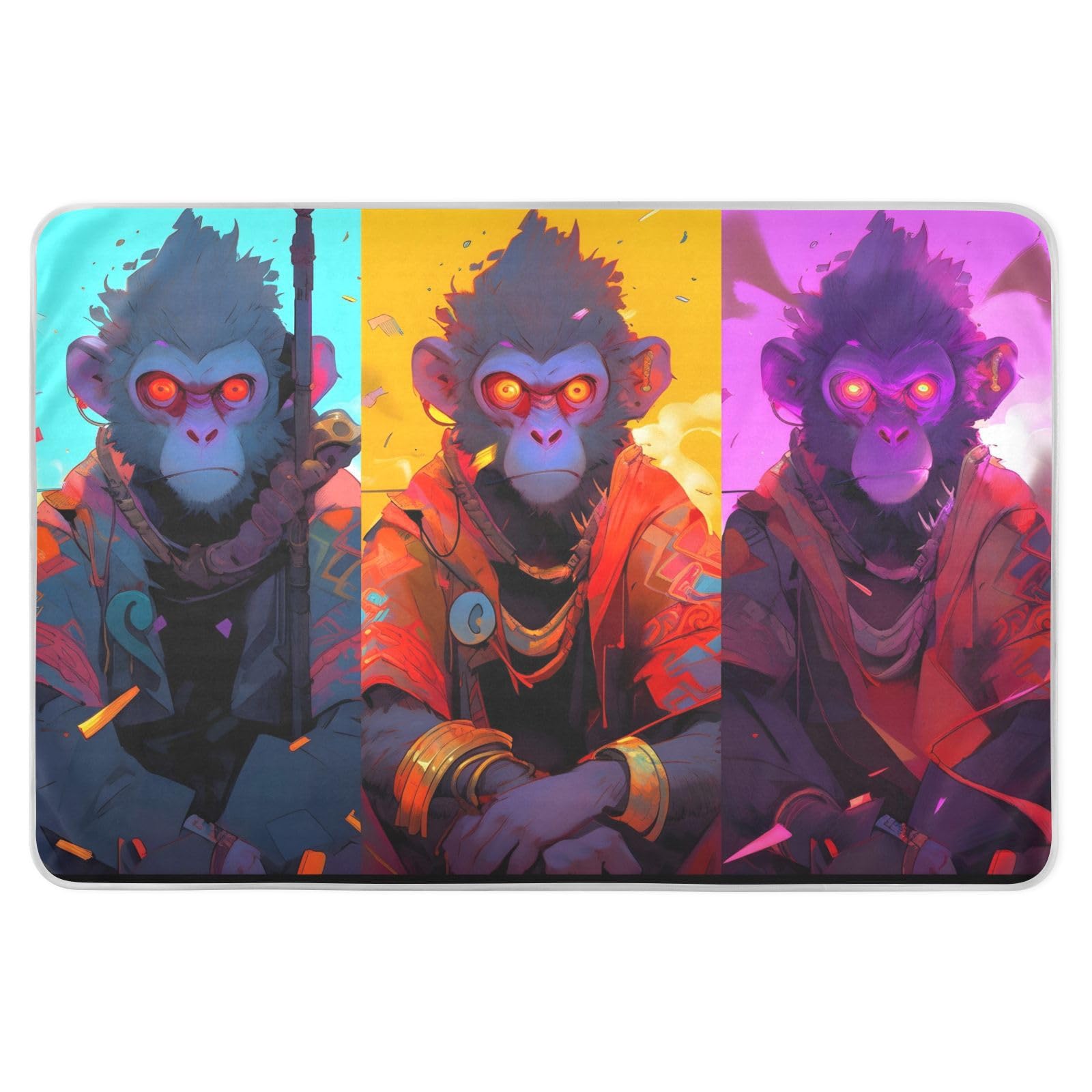 CEBUGI 34” x 52”Washable Underpads Heavy Absorbency Waterproof Incontinence Bed Pads Monkey Pee Pads for Adults Kids and Baby