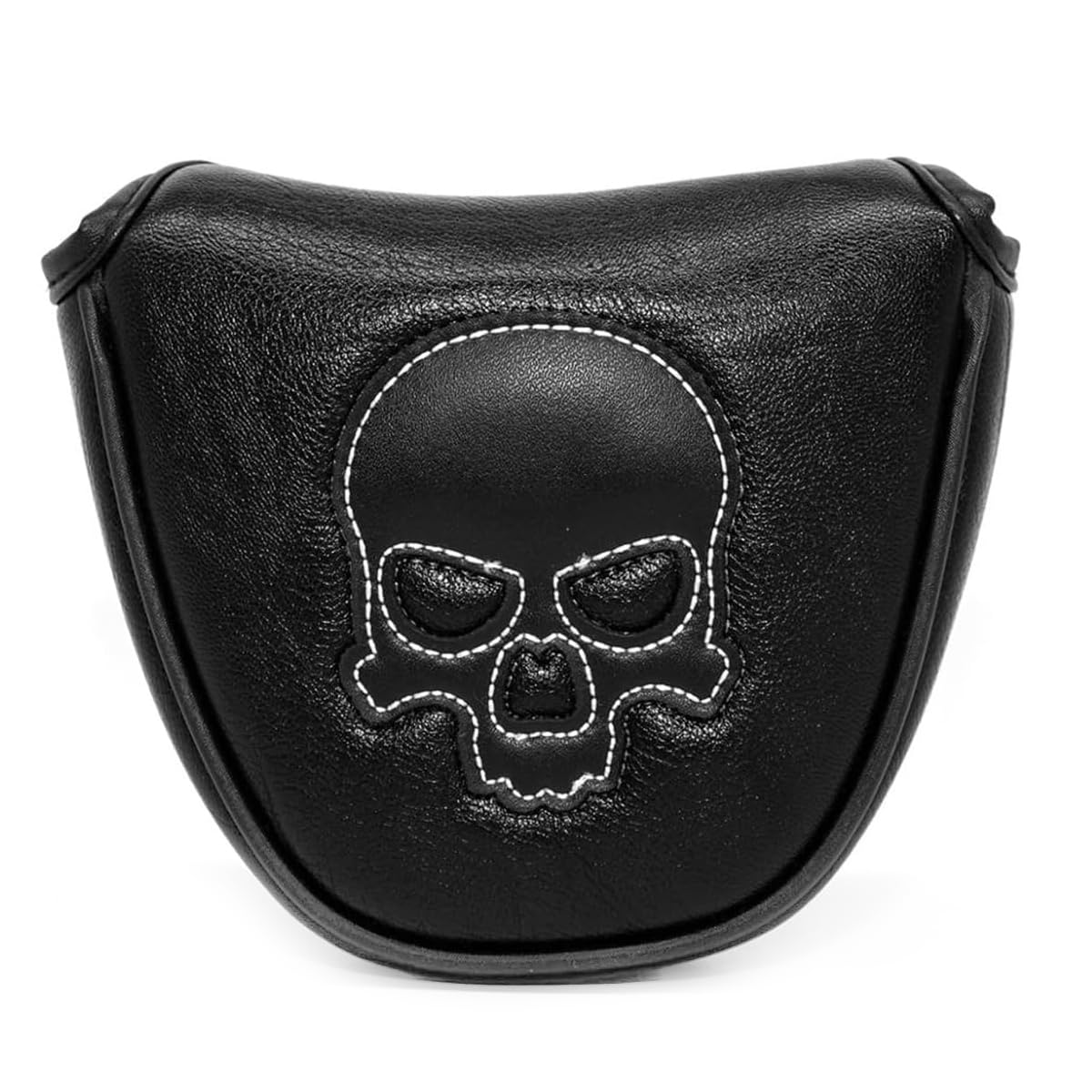 Alide White Stitch Skull Design Golf Mallet Putter Cover with Magnetic Closure for Heel Shaft Golf Clubs​