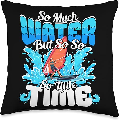 Miniatura 4 de So Much Water But So Little Time-Windsurfing Throw Pillow, 18x18, Multicolor