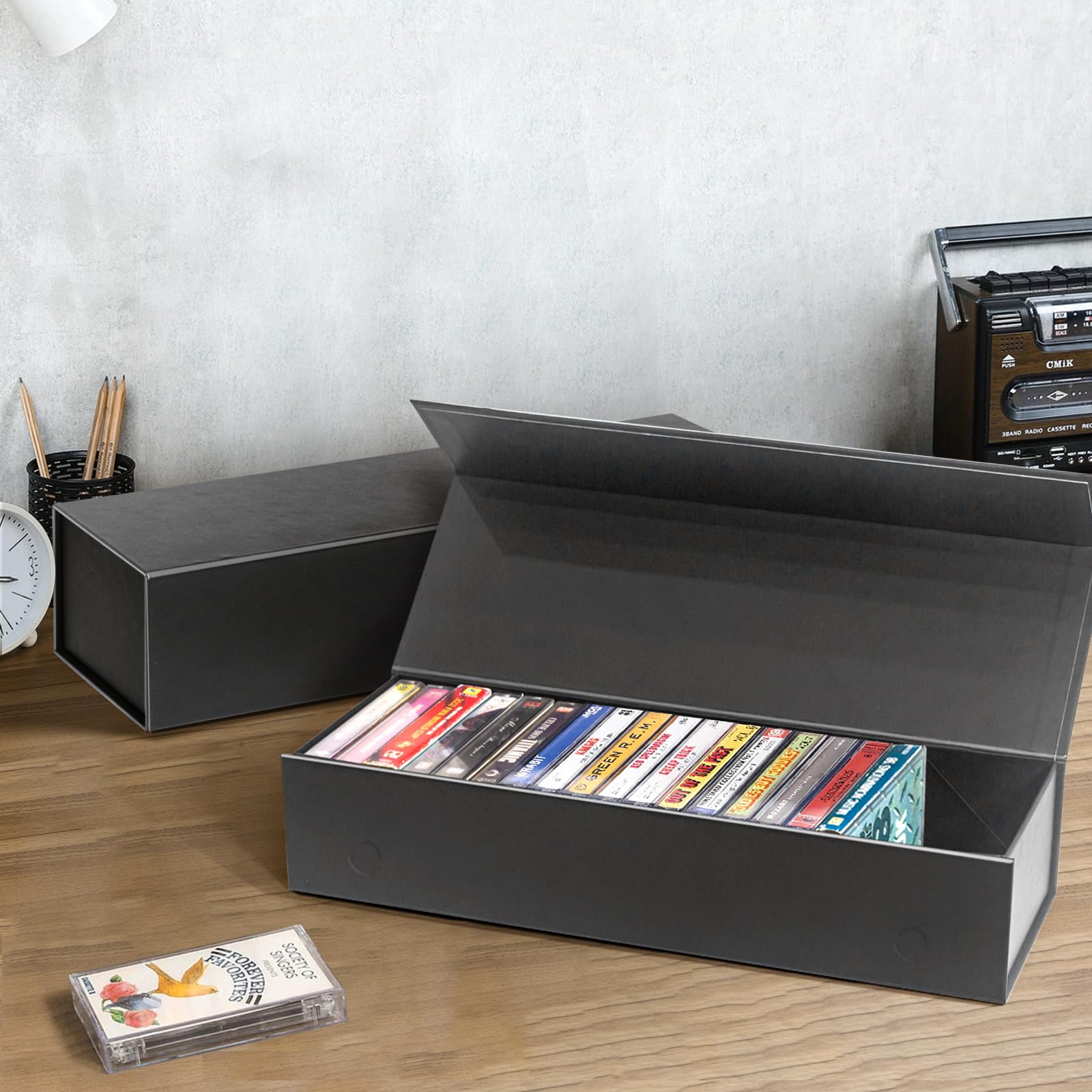 Amazon.co.jp: カセットテープ収納ボックス、カセットテープ