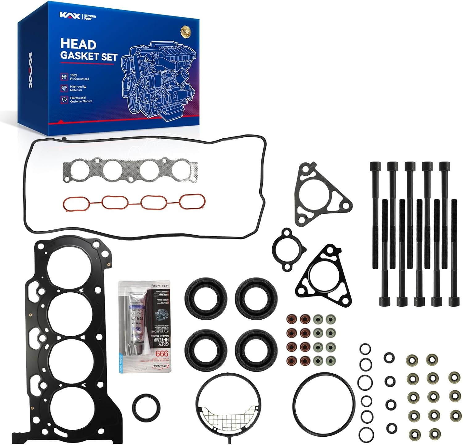KAX HS26515PT Cylinder Head Gasket Set Kit,Engine Kit Gasket Sets fit for Corolla Matrix S/Cion xD Pontiac 2009-2016 1.8L 2.35L HBTO055