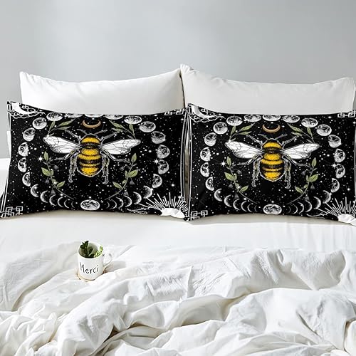 Miniatura 6 de Erosebridal Juego de edredón de abeja tamaño Queen, juego de ropa de cama con temática de animales, edredones y juegos de edredón del zodiaco