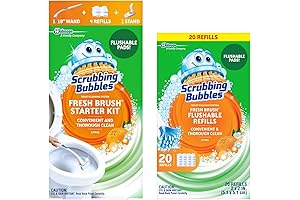 Toilet Wand & Flushable Scrubbing Bubbles Refills (20 Count)
